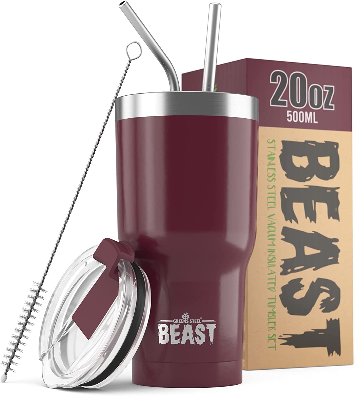 Beast 50 oz Tumbler Stainless Steel Vacuum Insulated Coffee Ice Cup Double Wall Travel Flask (Arctic White)
