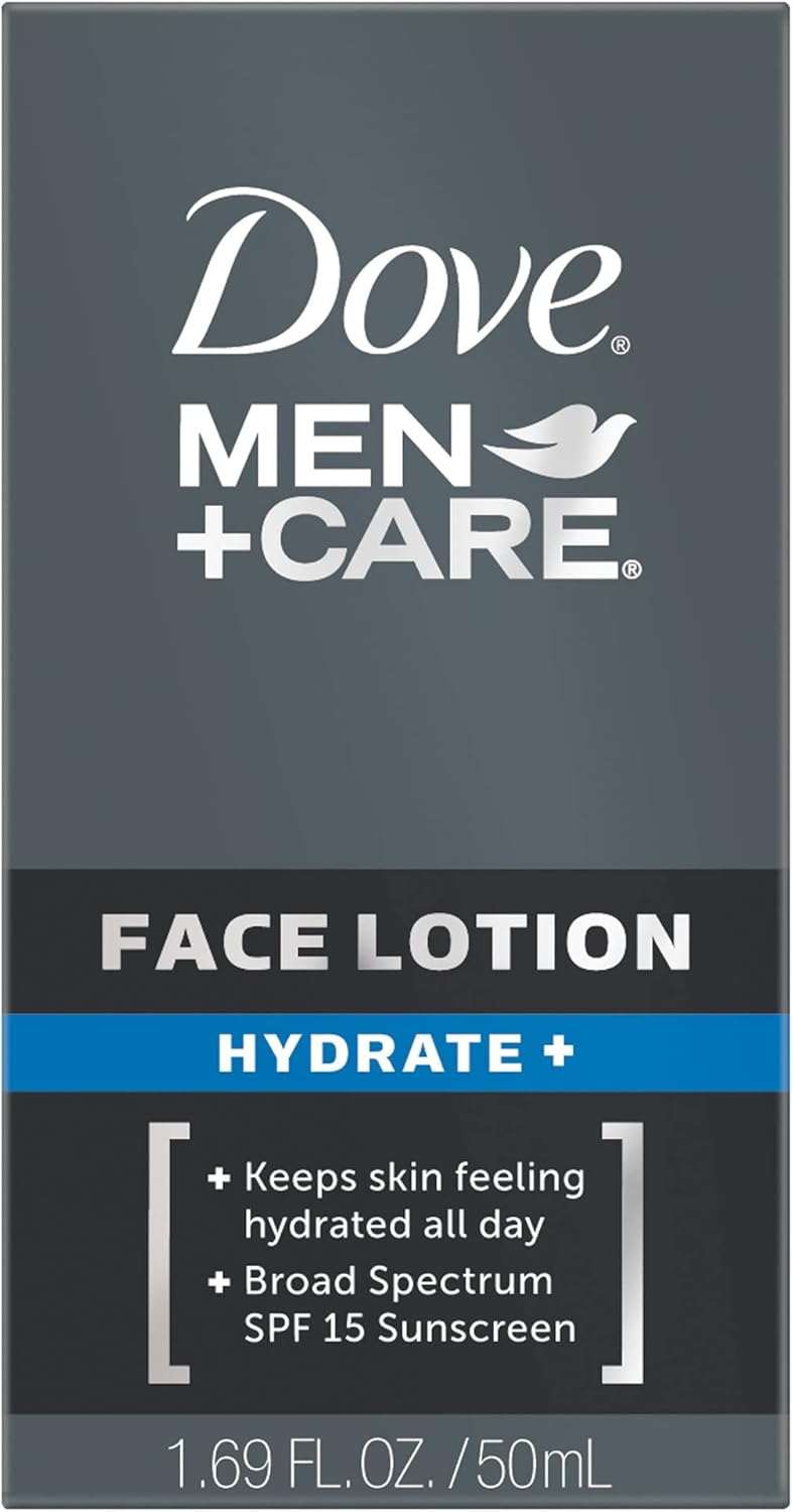 Dove Men + Care Face Lotion Hydrate with Broad Spectrum SPF 15, 1.69 Fl Oz