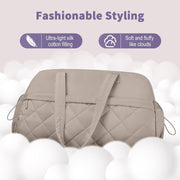 Quilted Puffer Duffle Bag for Women, Gym Bag Women, Ultra Lightweight Weekender Bags for Travel, Brown TILYMOL