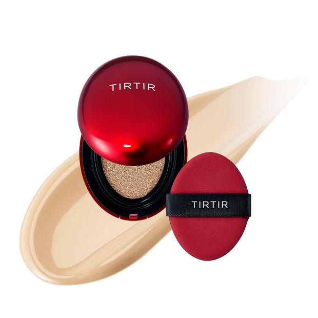 TIRTIR Mask Fit Red Cushion Foundation | Full coverage, Weightless, Skin fit, Satin Glow Finish, Korean Makeup, beauty, Tattoo cover up, Buildable (#29N Natural Beige, 0.63 Fl Oz)