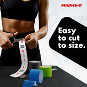 Waterproof Kinesiology Tape - 3 Rolls - Knee Support & Muscle Pain Relief - 16.4 ft Uncut Sports Kinetic Tape for Joint Stability - 50 Instructional Videos