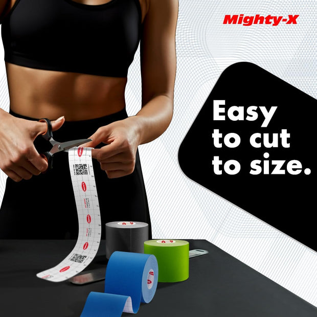 Waterproof Kinesiology Tape - 3 Rolls - Knee Support & Muscle Pain Relief - 16.4 ft Uncut Sports Kinetic Tape for Joint Stability - 50 Instructional Videos