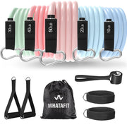 WHATAFIT Resistance Bands, Exercise Bands，Resistance Bands for Working Out, Work Out Bands with Handles for Men and Women Fitness, Strength Training Home Gym Equipment