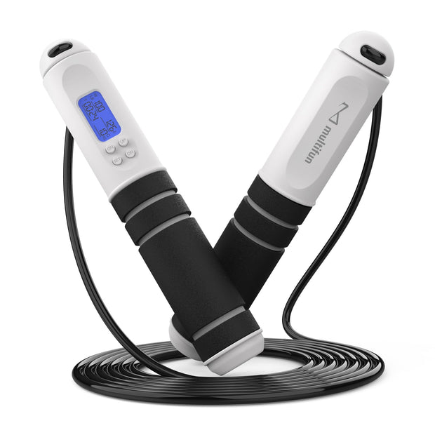 multifun Jump Rope, Adjustable Digital Jump Rope with Calorie Counter, Ball Bearings & Alarm – Ideal for Fitness, CrossFit, Boxing, MMA, Gym – Multifunctional Speed Skipping Rope