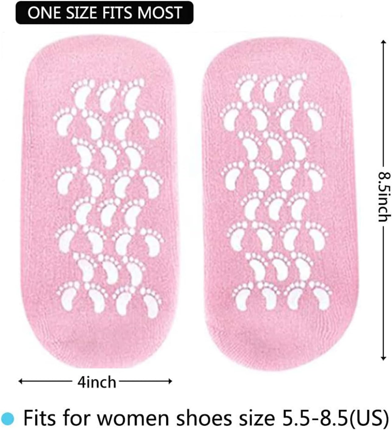 Moisturizing Socks, 2 Pairs Moisturizing Gel Socks，Soft Feet Moisturizer Spa & Pedicure Socks for Dry Cracked Heels, Calluses,Gel Spa Socks for Repairing (Blue&Pink)