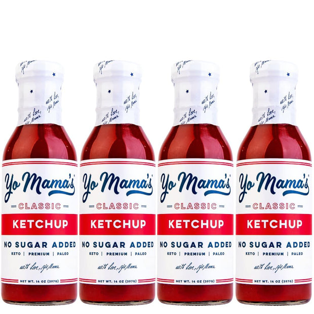 Yo Mama's Foods Keto Classic Ketchup – Pack of (2) - Zero Calorie, No Sugar Added, Low Carb, Vegan, Gluten Free, Paleo Friendly, and Made with Whole Non-GMO Tomatoes!