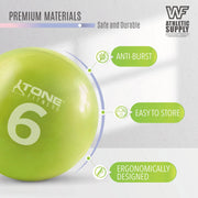 WF Athletic Supply Weighted Toning Ball, Soft Weighted Exercise Ball, Soft Medicine Balls for Exercise, Yoga, Pilates & Physical Therapy, 6, 8, 10 LB, Option Available in Single, Pair & Set with Rack