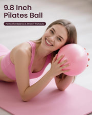 Pilates Ring Set for Women, Home Workout Pilates Equipment with Resistance Bands, 14'' Magic Circle, Mini Ball, Pilates Starter Kit for Strength, Toning and Flexibility, Workout Guide Included