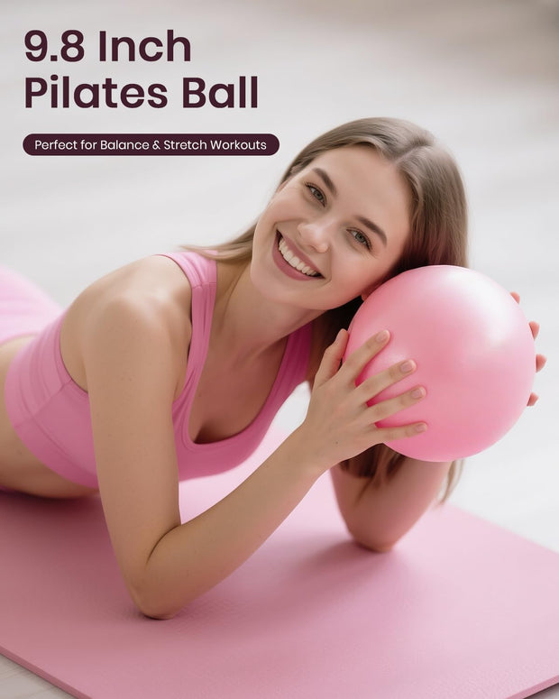 Pilates Ring Set for Women, Home Workout Pilates Equipment with Resistance Bands, 14'' Magic Circle, Mini Ball, Pilates Starter Kit for Strength, Toning and Flexibility, Workout Guide Included