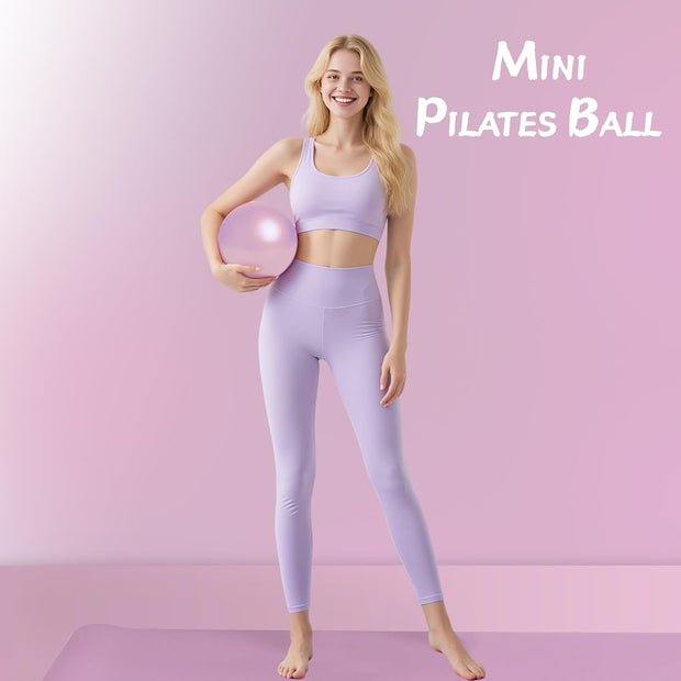 Pilates Ring Circle Set 10 pcs Pilates Equipment Accessories for Home Workouts 9.8” Pilates Ball 12” Magic Circle Yoga Ring and Resistance Bands for Women Pilates Ring and Ball Set Gift (Pink)