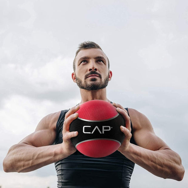 WF Athletic Supply Medicine & Exercise Ball - Durable Rubber & Consistent Weight Distribution; Comfort Textured Grip for Strength, Balance & Core Training, Multiple Choices Available