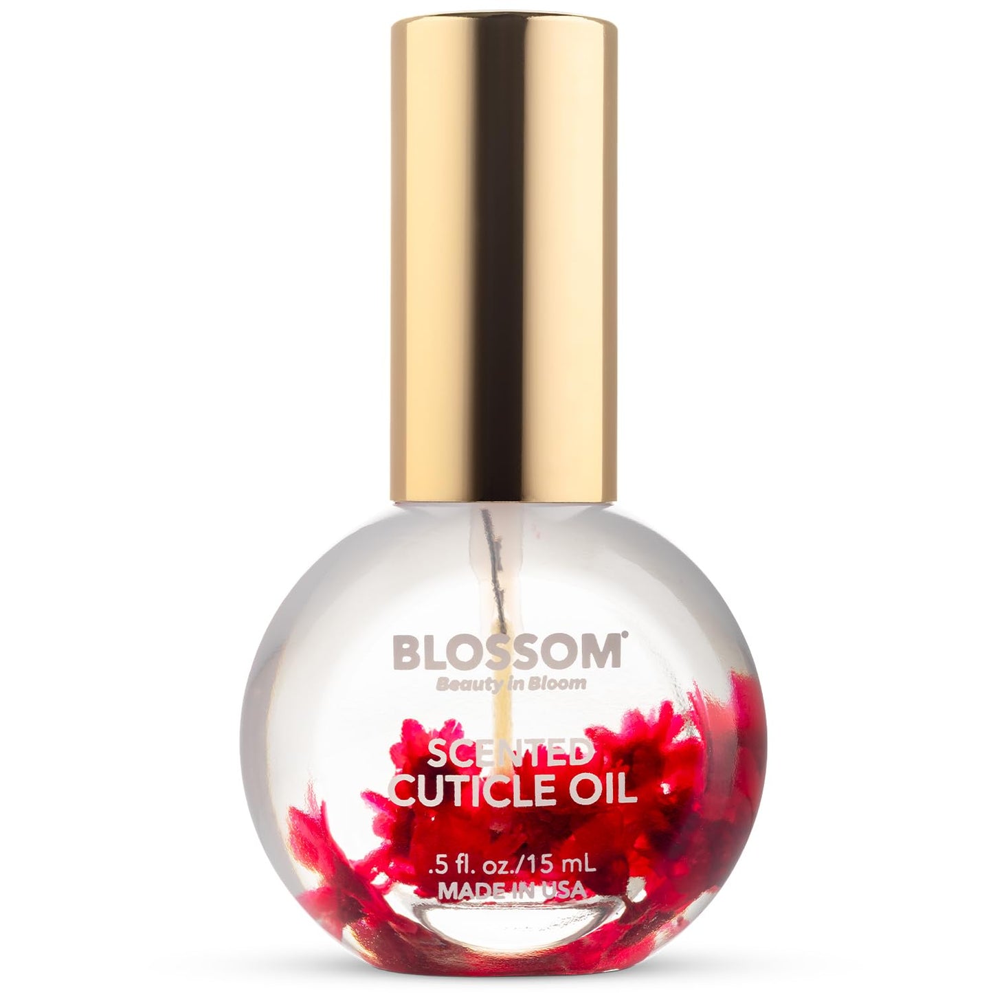 Blossom Cuticle Oil for Nails, Hydrating, Moisturizing, Scented Nail Oil Cuticle Care, Infused with Real Flowers, Made in USA, 0.5 fl. oz, Rose