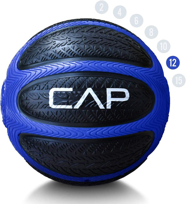 WF Athletic Supply Medicine & Exercise Ball - Durable Rubber & Consistent Weight Distribution; Comfort Textured Grip for Strength, Balance & Core Training, Multiple Choices Available