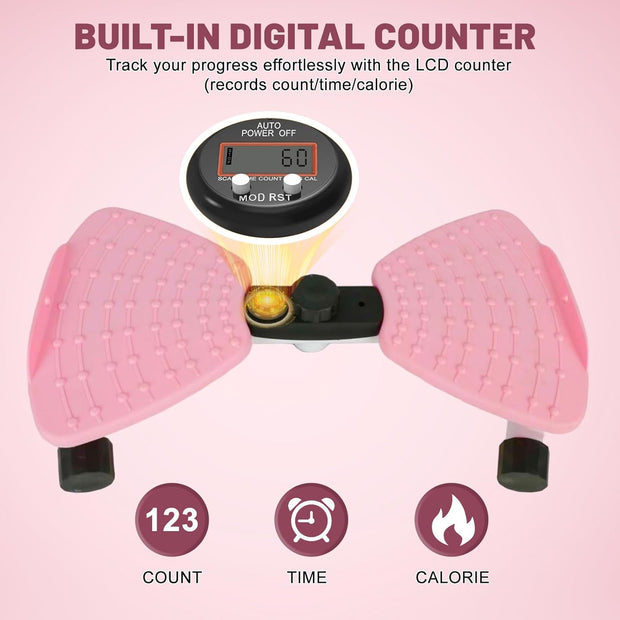 Waist Twisting Machine, Ab Twister Board for Exercise, Noiseless Exercise Waist Twister for Home Gym Equipment, 330 lbs Capacity | Track Time, Reps, Calories with Digital Display