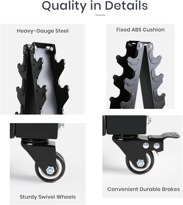 LIONSCOOL Premium Solid Steel Dumbbell Rack Stand Only, A-Frame Portable Weight Storage Organizer with Optional Tray and Wheels, Perfect for Home Gym Fitness Storage (200LBS/300LBS/700LBS Weight Capacity Available)