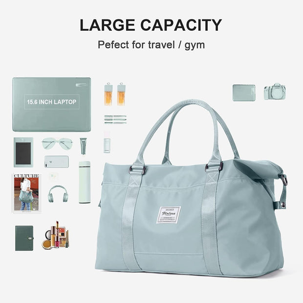 Sport Travel Duffle Bag Large Gym Tote Bag for Women, Weekender Carry on Bag for Airplane, Ladies Beach Overnight Bag Waterproof Luggage Bag with Wet Pocket