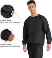Sauna Suit for Men Heats Sauna Sweat Shirt Non Rip Boxing Sweat Suits Weight Loss Gym Tops Sauna Pants