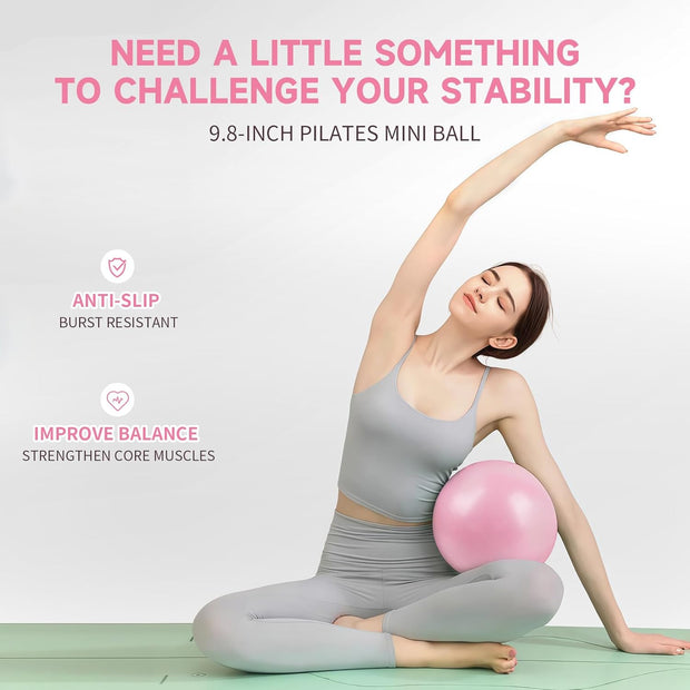 Pilates Essential Kit - Portable Fitness Equipment - with Toning Pilates Ring & Long Resistance Bands & Loop Bands & Soft Ball & Grip Socks