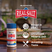 Redmond Real Sea Salt - Natural Unrefined Gluten Free Fine, 10 Ounce Shaker (1 Pack)
