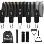 WHATAFIT Resistance Bands, Exercise Bands，Resistance Bands for Working Out, Work Out Bands with Handles for Men and Women Fitness, Strength Training Home Gym Equipment