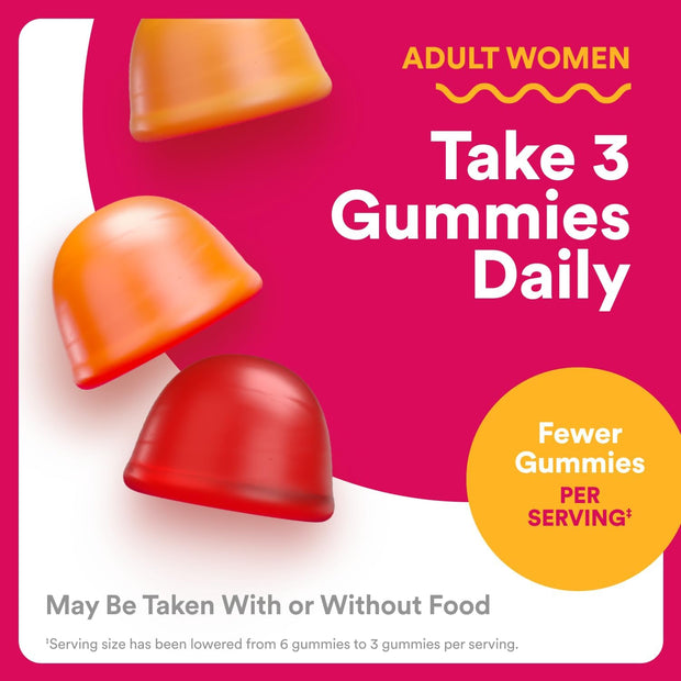 SmartyPants Women's Multivitamin Gummies - Improved Formula: Omega 3 (DHA/EPA), Methylfolate, CoQ10, Vitamin D3, C, Vitamin B12, B6, A, K & Zinc, Inositol, Gluten Free, 90 Count (30 Day Supply)