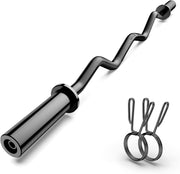 Olympic EZ Curl Barbell Bar 47", 2-Inch Curl Bar for Weight Lifting,Hip Thrusts,Squat,Biceps-Home Gym Weight Bar, Chrome Curling Bar for 2 Inch Weight Plates -2 Spring Collars(500lb Weight Capacity)