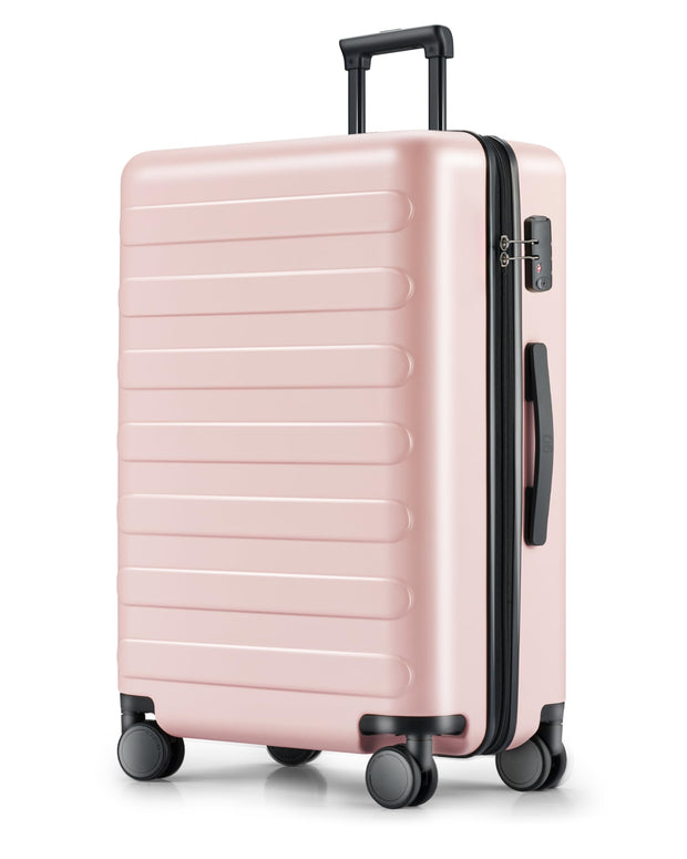 NINETYGO Carry On Luggage 22x14x9 Airline Approved, 20 Inch Luggage with Smooth Spinner Wheels, Lightweight, Hard Shell PC Suitcase Carry-On, Travel Luggage, TSA Approved (Pink, Rhine Basic)