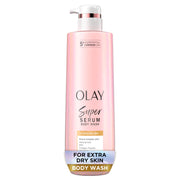 Olay Super Serum Body Wash for Normal Skin, 24hr Long Lasting Hydration, 5+ Ingredient Serum Complex for Bright Even Firm Luminous Skin, 18.5 fl oz