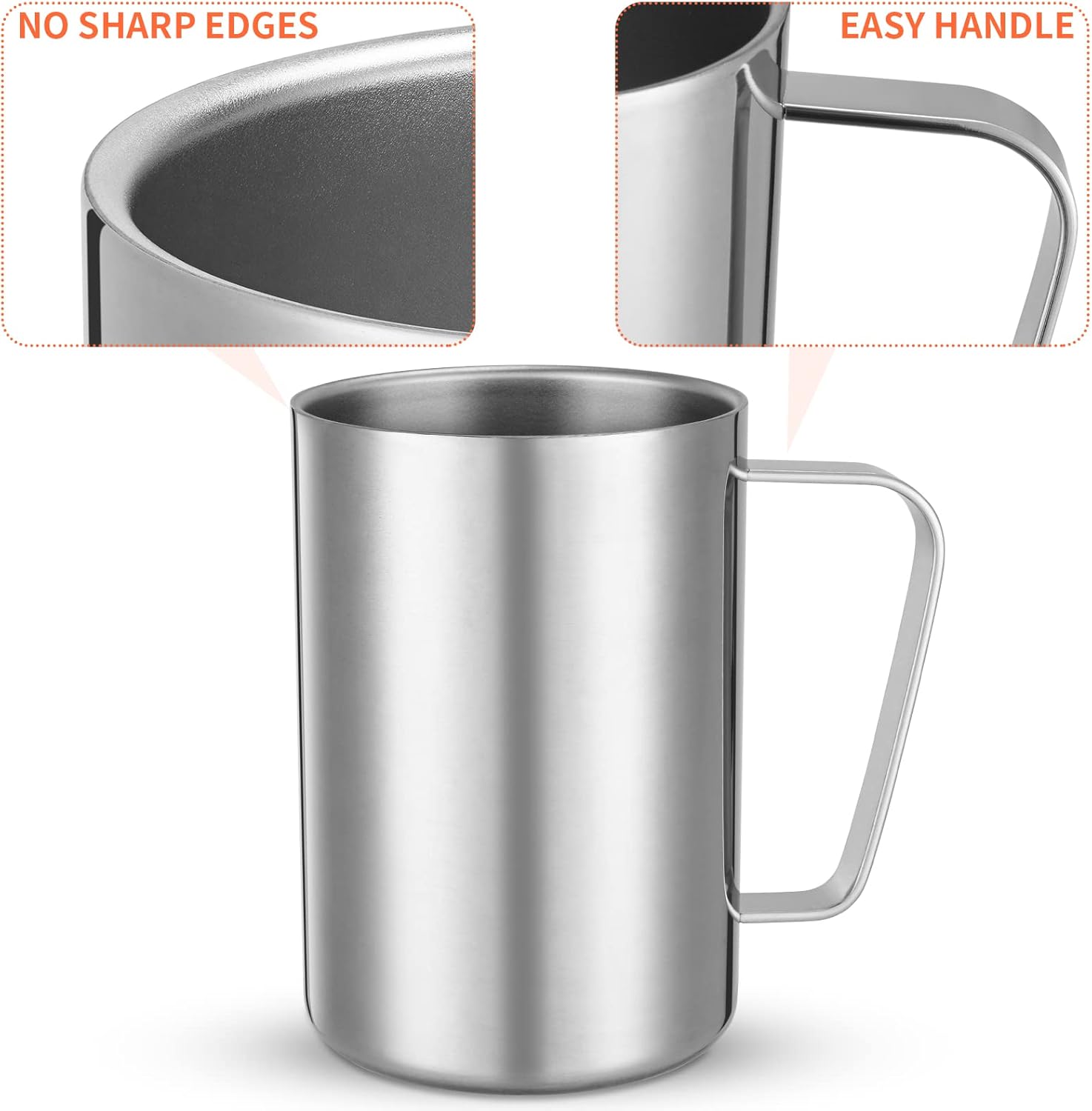 16.9oz/500ml Stainless Steel Double Wall Mug,Camping Mug,Suitable for Coffee, Milk,Juice,Tea and other Cold or Hot Drinks