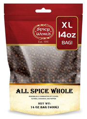 Spicy World Whole Allspice Berries 14 Oz Resealable Bag | All Spice Pimento Jamaica Pepper for Cooking & Seasoning | Versatile Berry for Curries, Soups and even Pastries