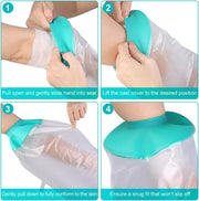 Waterproof Leg Cast Cover for Showering, Reusable Shower Sleeve for Lower Leg After Surgery, Watertight Non-Slip Adult Fracture Protector Bag, Water Proof Medical Covers for Calf/Ankle/Wound/Bandages