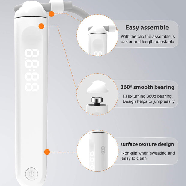 Jump Rope With Counter and App - Tangle-Free Rapid Speed Skipping Rope for Fitness, Home Exercise, Workout - Gifts for Adults, Women, Men, Kids