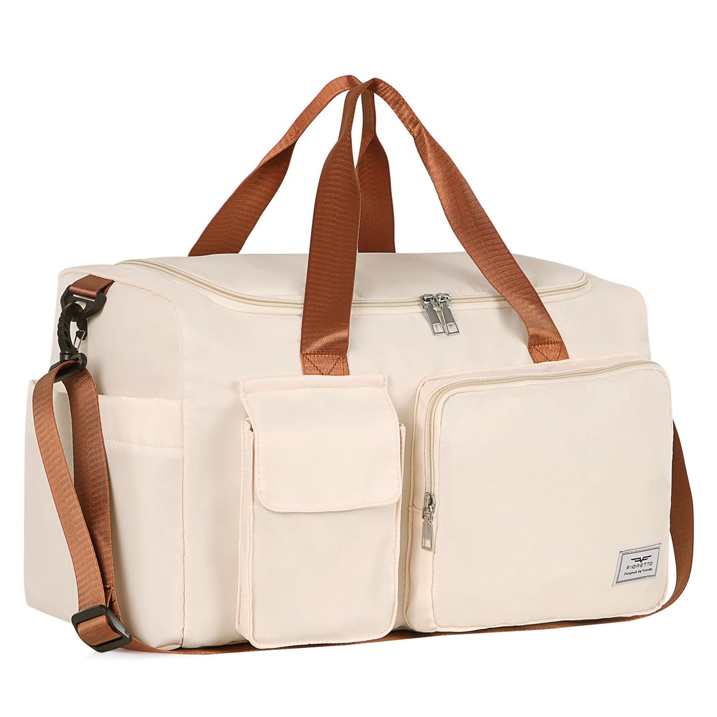 FIORETTO Women's Gym Duffle Bag with Shoes Compartment, 37L Capacity, Ideal for Travel, Gym, Sports, Duffel, Weekender