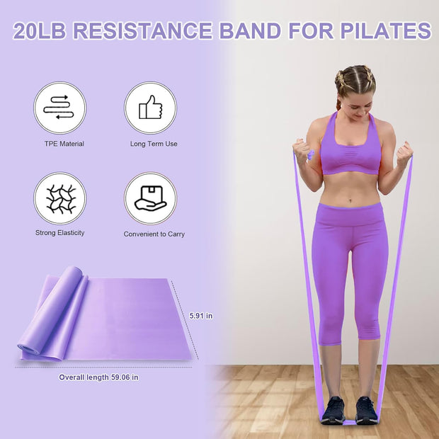 Pilates Ring Set 11 PCS, Magic Circle Yoga Ring, Pilates Ball, Adjustable Ankle Wrist Weights, Resistance Bands, Tape Measure, Pilates Kit Equipment Accessories for Women Home Workouts Yoga