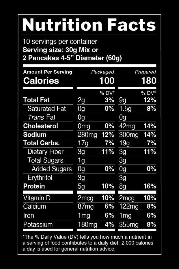 TruEats Pancake & Waffle Mix: Diabetic Friendly, Protein & Fiber Rich, Low Glycemic & Gluten Free, No Sugar Added, Vegan Friendly, Dairy Free, Plant Based, Sweetened with Monk Fruit Sweetener