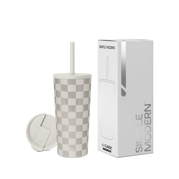 Simple Modern Insulated Tumbler with Lid and Straw | Iced Coffee Cup Reusable Stainless Steel Water Bottle Travel Mug | Gifts for Women Men Her Him | Classic Collection | 24oz | Midnight Black