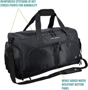 Ultimate Gym Bag 2.0: The Durable Crowdsource Designed Duffel Bag with 10 Optimal Compartments Including Water Resistant Pouch