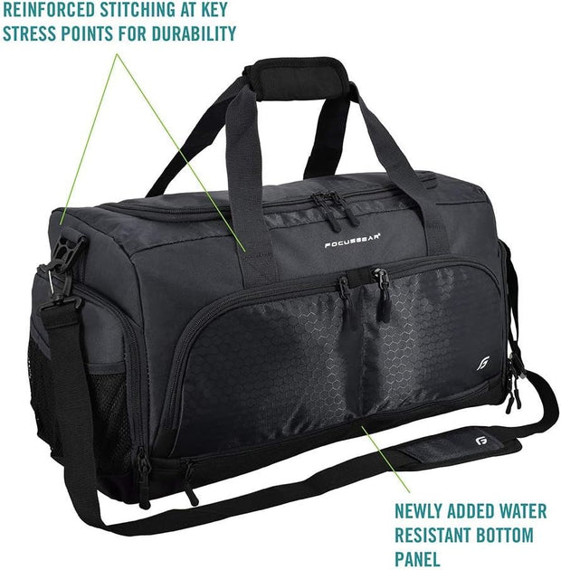 Ultimate Gym Bag 2.0: The Durable Crowdsource Designed Duffel Bag with 10 Optimal Compartments Including Water Resistant Pouch