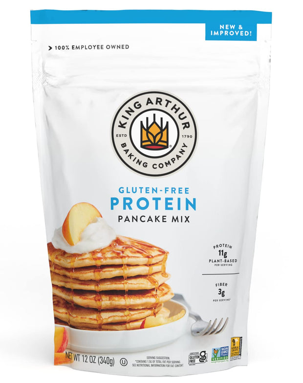 King Arthur Flour Gluten Free Protein Pancake Mix, Non-GMO Project Verified, No Sugar Added, Non-Dairy, 12 Oz