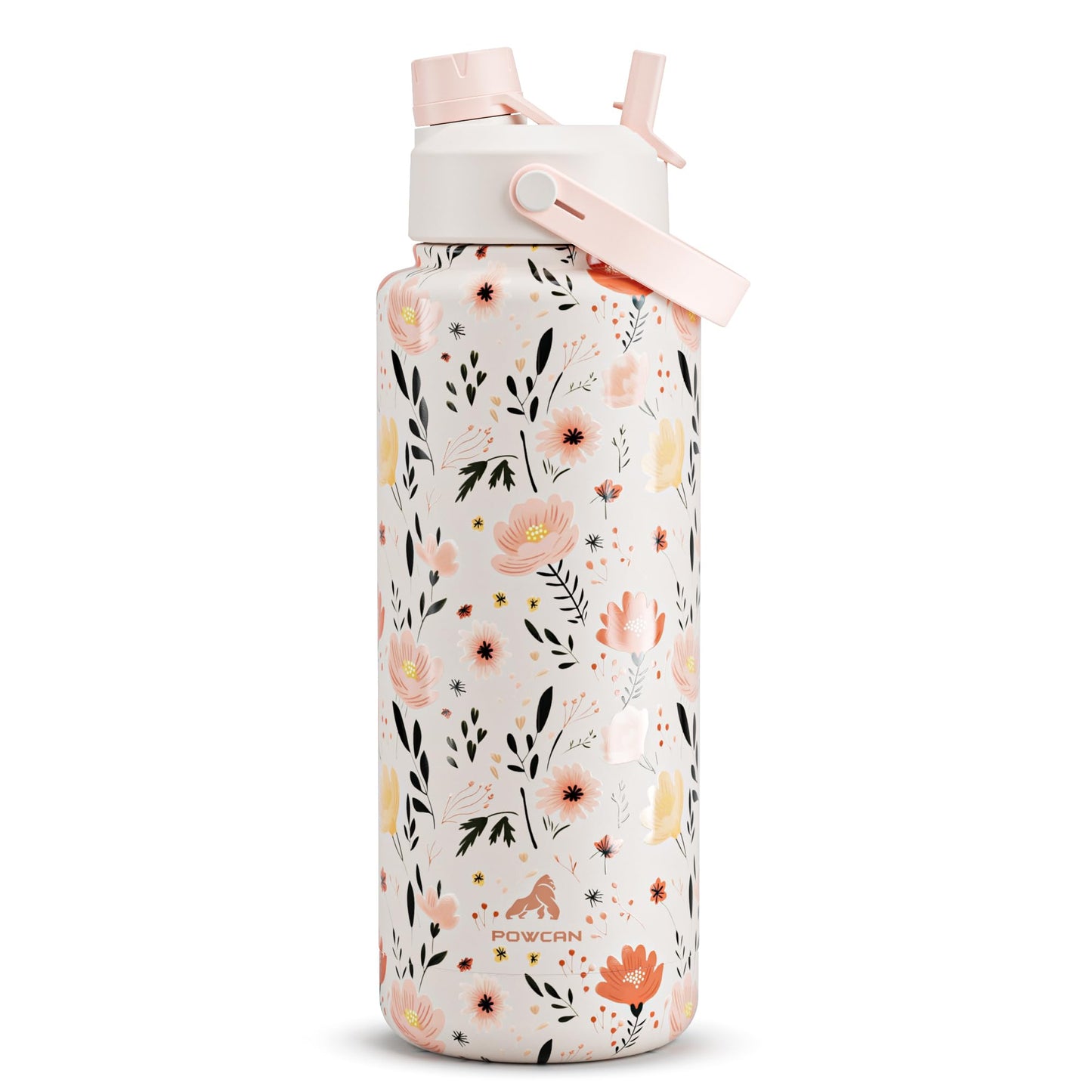 26 oz Insulated Water Bottle with 2-in-1 Straw and Spout Lid, Keep Cold 24H, Leak-Proof, Fits in Car Cup Holder, Stainless Steel Water Bottle for Sports, Travel, and School (Cotton Candy)