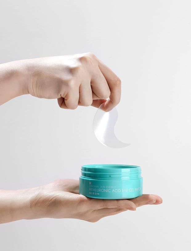 MIZON Hyaluronic Eye Gel Patch with Triple Hyaluronic Acid and Seaweed Extracts for Deep Hydration, Plumping, and Soothing – 60pcs – Improves Dryness and Smooth Texture