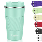 KETIEE Travel Coffee Mug Spill Proof 12oz, Insulated Reusable Coffee Cups with Seal Lid, Vacuum Stainless Steel Travel Mug to Go Car Tumbler for Hot/Ice Drinks (Grey)