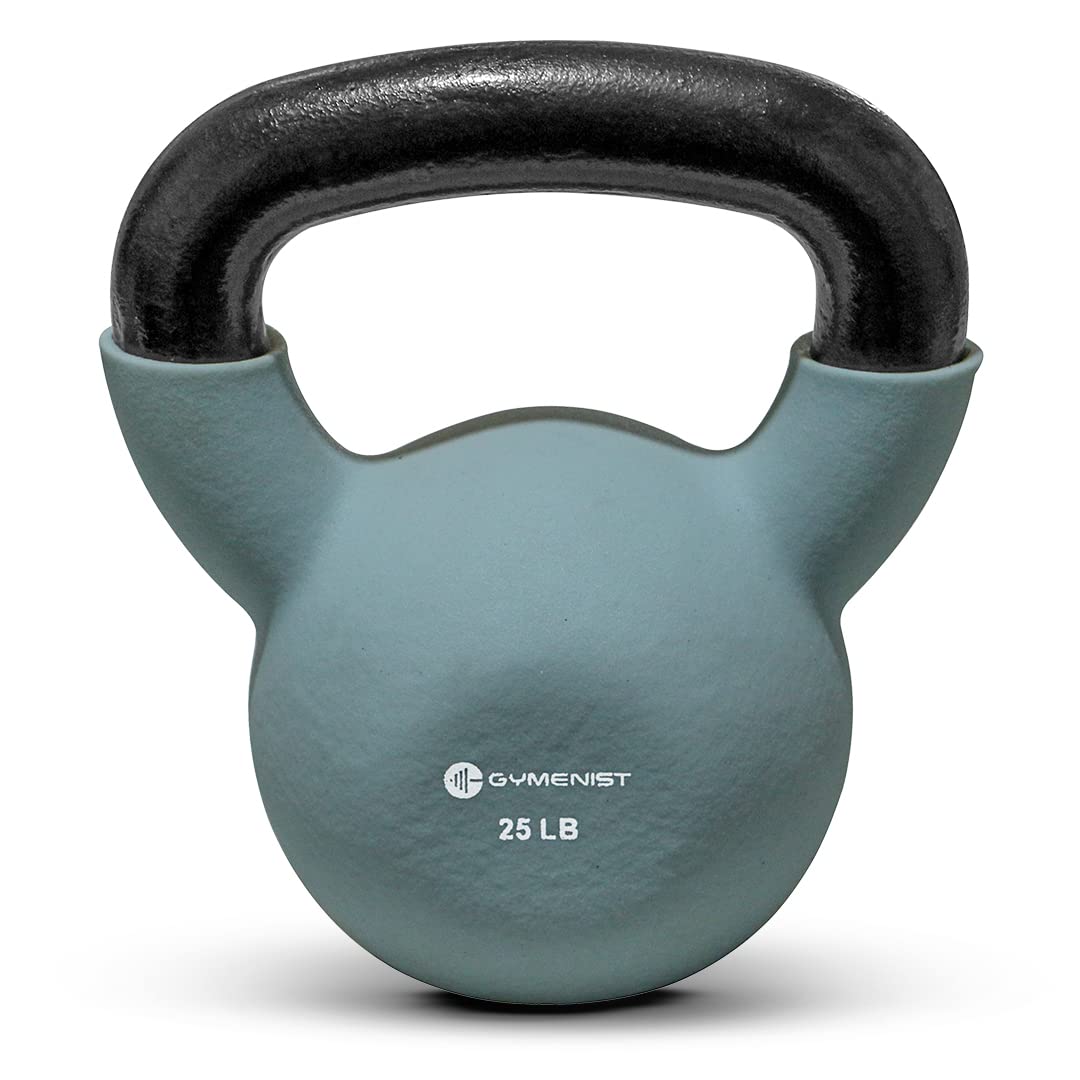 GYMENIST Kettlebell Fitness Iron Weights with Neoprene Coating Around The Bottom Half of The Metal Kettle Bell