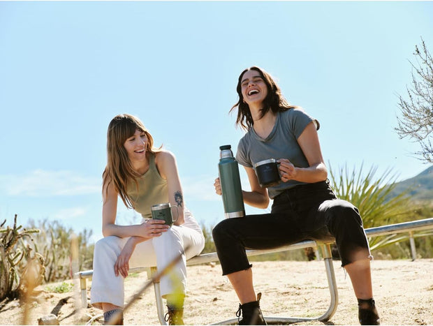 Stanley Classic Legendary Vacuum Bottle 2.0 qt | Wide Mouth with Leakproof Cup Lid | Keep Drinks Hot or Cold | Packable for Travel | Insulated Stainless Steel Thermos | BPA-Free | Hammertone Green