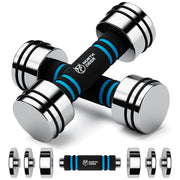 Northdeer Steel Dumbbells Ultracompact & Adjustable Chrome Dumbbell with Foam Handles 5lb 10lb 15lb 20lb 30lb 50lb Home Gym Workout (Choice of Size)