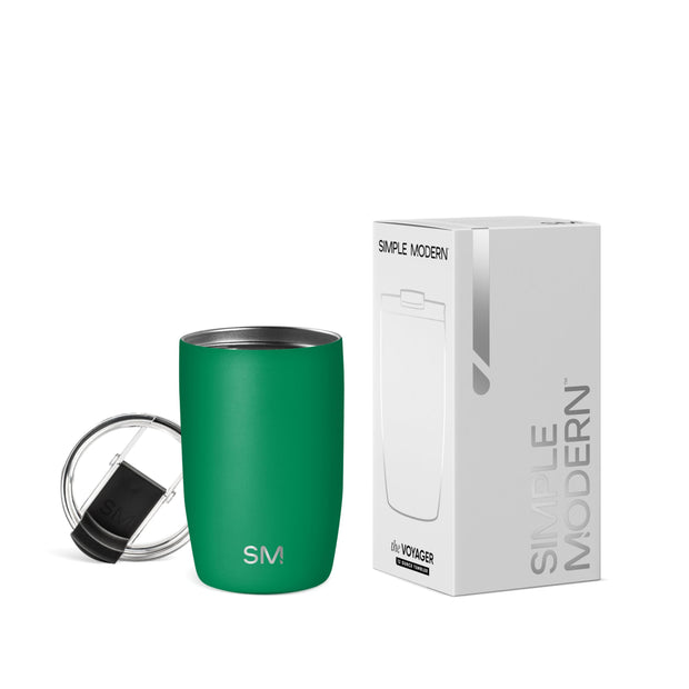 Simple Modern Travel Coffee Mug Tumbler with Flip Lid | Reusable Insulated Stainless Steel Cold Brew Iced Coffee Cup Thermos | Gifts for Women Men Him Her | Voyager Collection | 12oz | Almond Birch