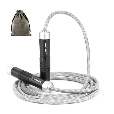 Weighted Rope - 1LB Heavy Jump Rope for Men Women Fitness Workouts, Non-Slip Aluminum Handles, Premium Skipping Rope for Exercise, Adjustable Length 9MM Solid PVC/Cotton Rope