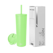 Simple Modern Insulated Tumbler with Lid and Straw | Iced Coffee Cup Reusable Stainless Steel Water Bottle Travel Mug | Gifts for Women Men Her Him | Classic Collection | 24oz | Midnight Black