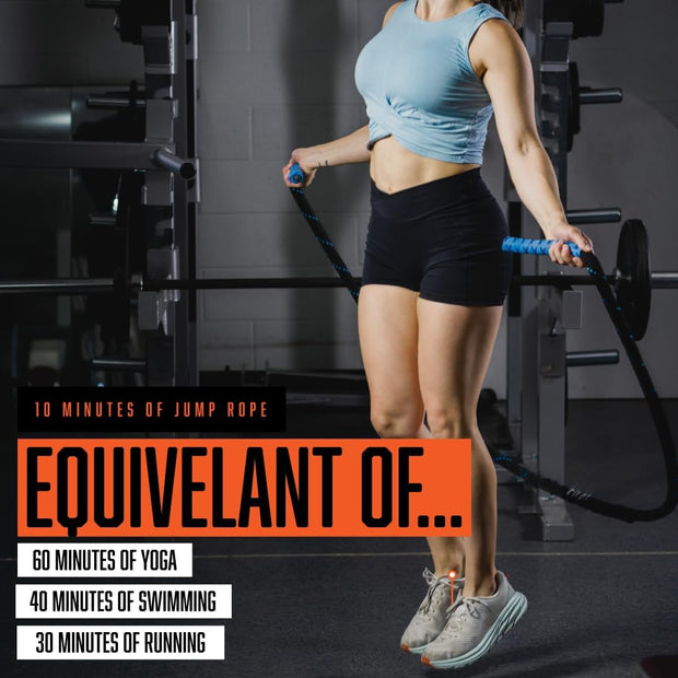 Weighted Jump Rope - 2.9lbs, 9.9 Feet Long Jump Ropes for Fitness, Home Workout Rope, Skipping Rope for Exercise, Total Body Workout Equipment, Durable Jumping Rope by Fitby