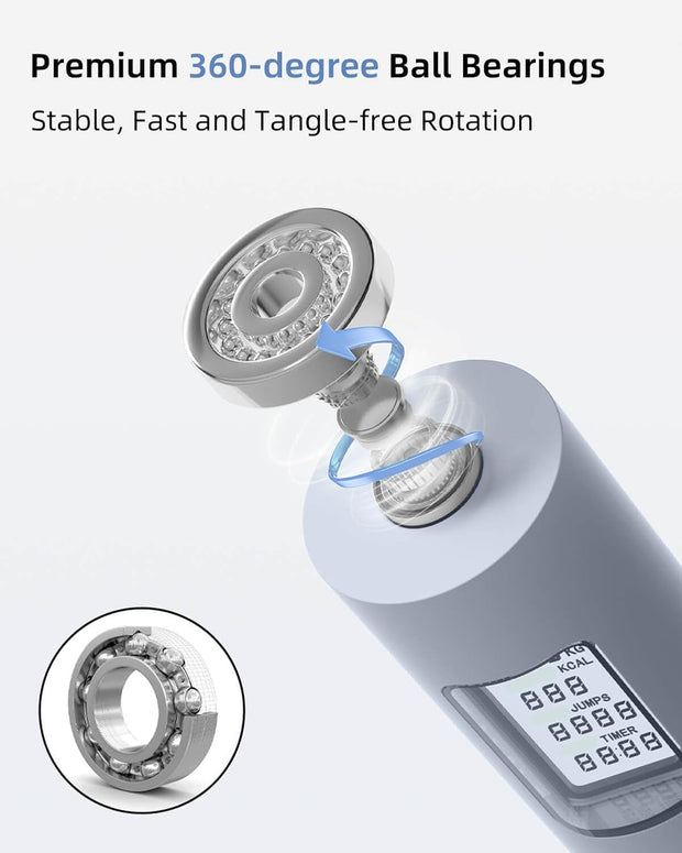 YOTTOY Skipping Ropes for Adults -Cordless Counter Jump Rope with Large Cordless Ball-Weighted Jump Rope for Women with LCD Display